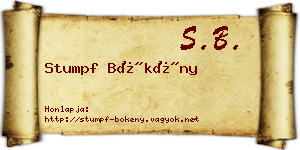 Stumpf Bökény névjegykártya